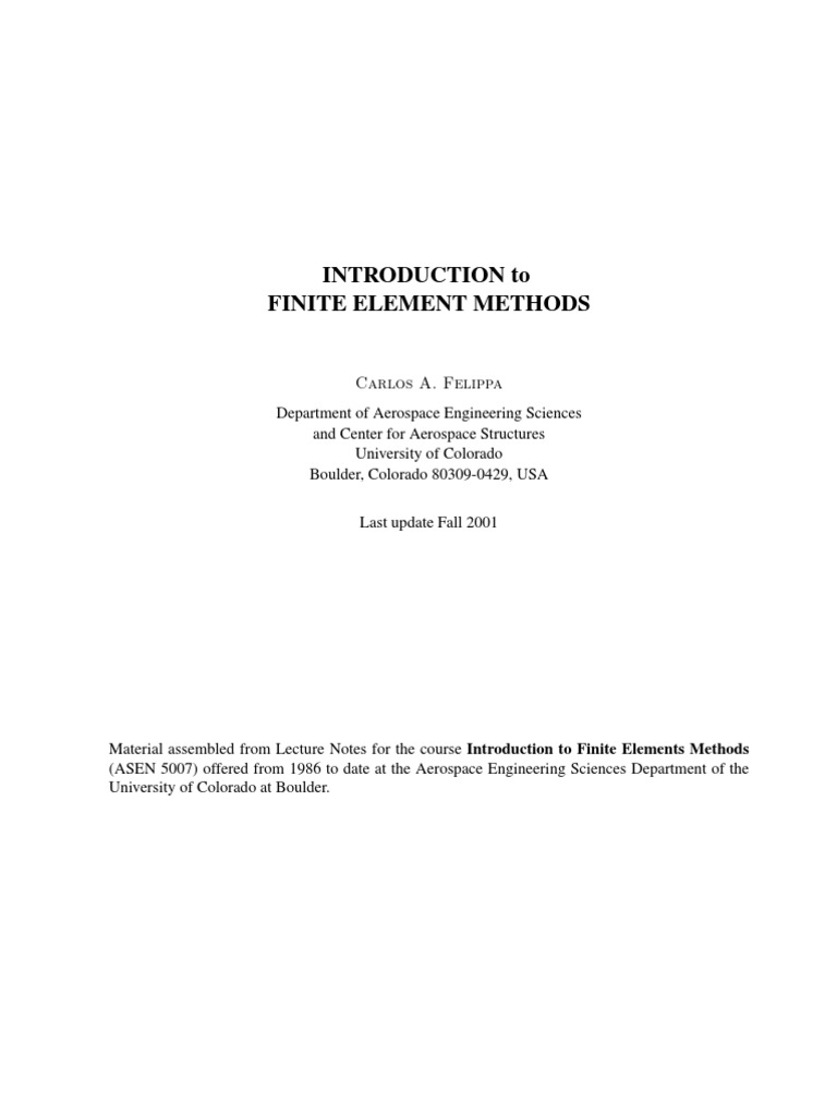 Introduction To Finite Element Methods (2001) (En) (489s