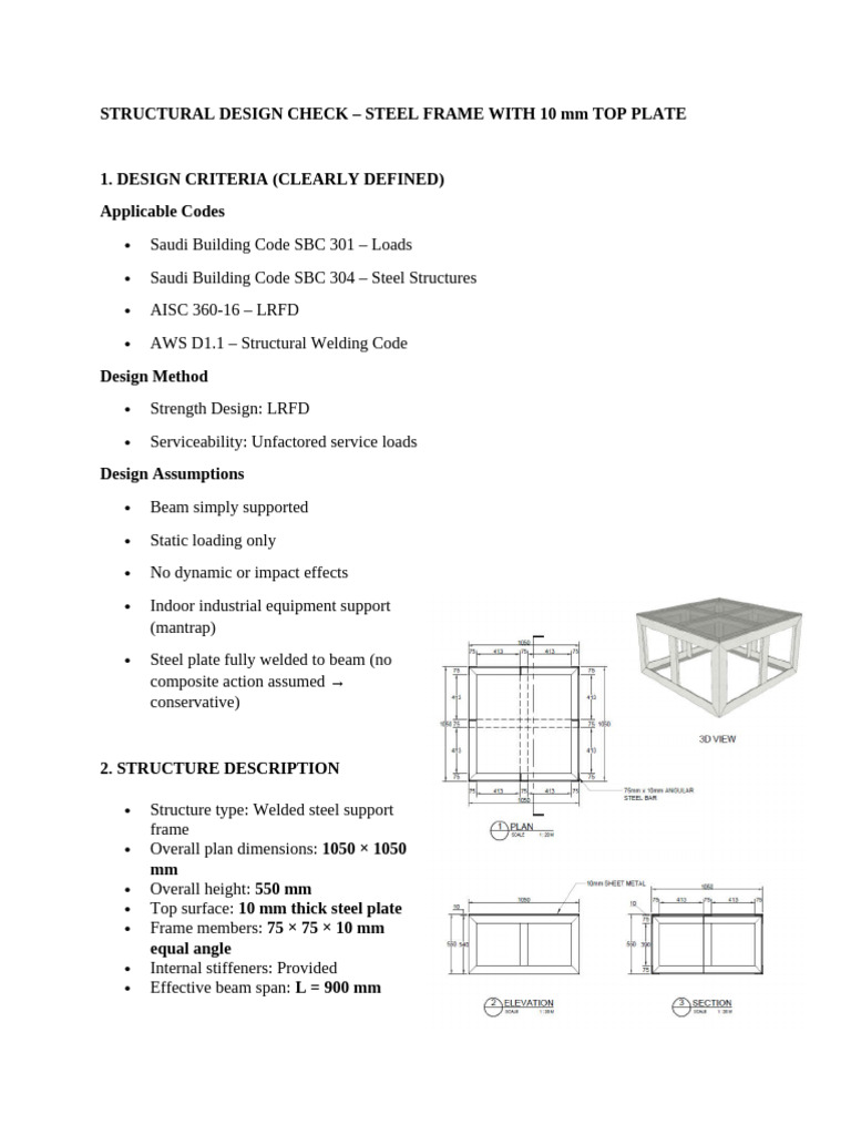 Structural Design Check - Steel Frame | PDF | Beam (Structure ...