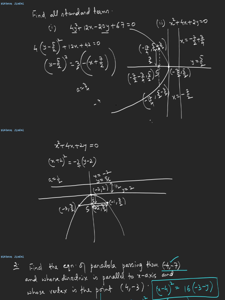 Parabola - L-02 (Class Notes) NJ - 247 | PDF