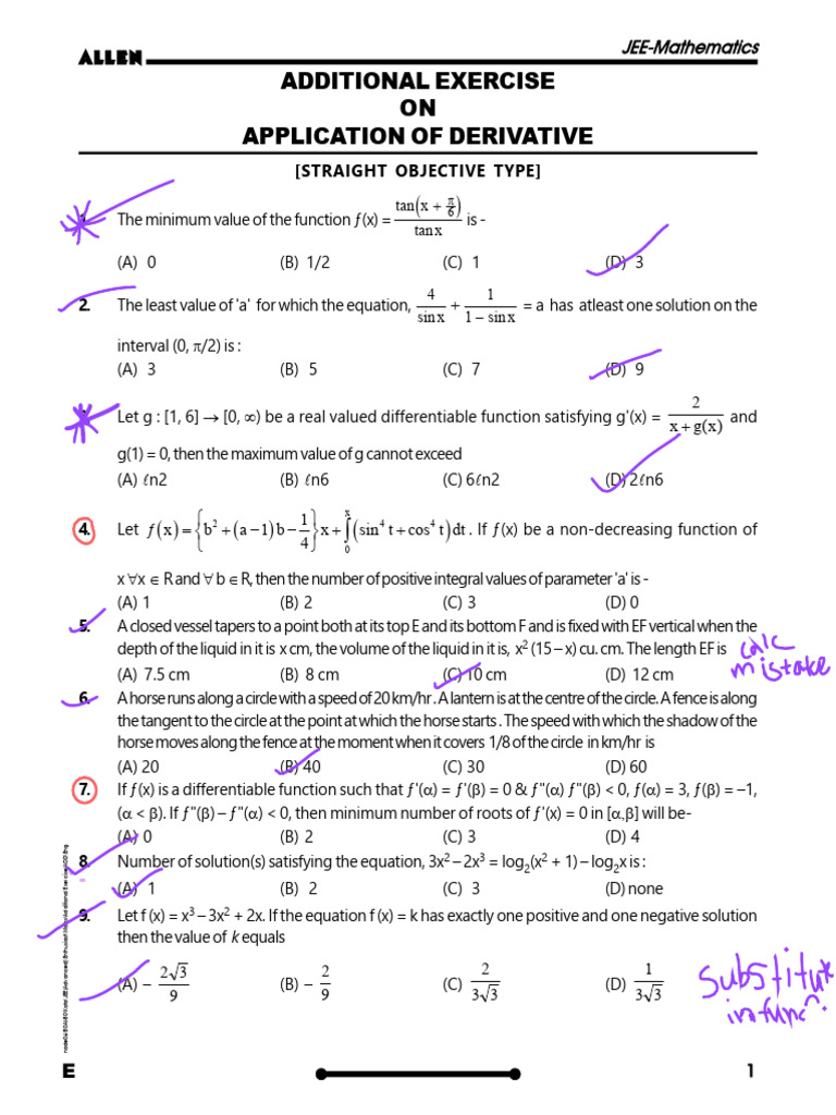 Application of Derivative Additional | PDF | Circle | Mathematical Analysis