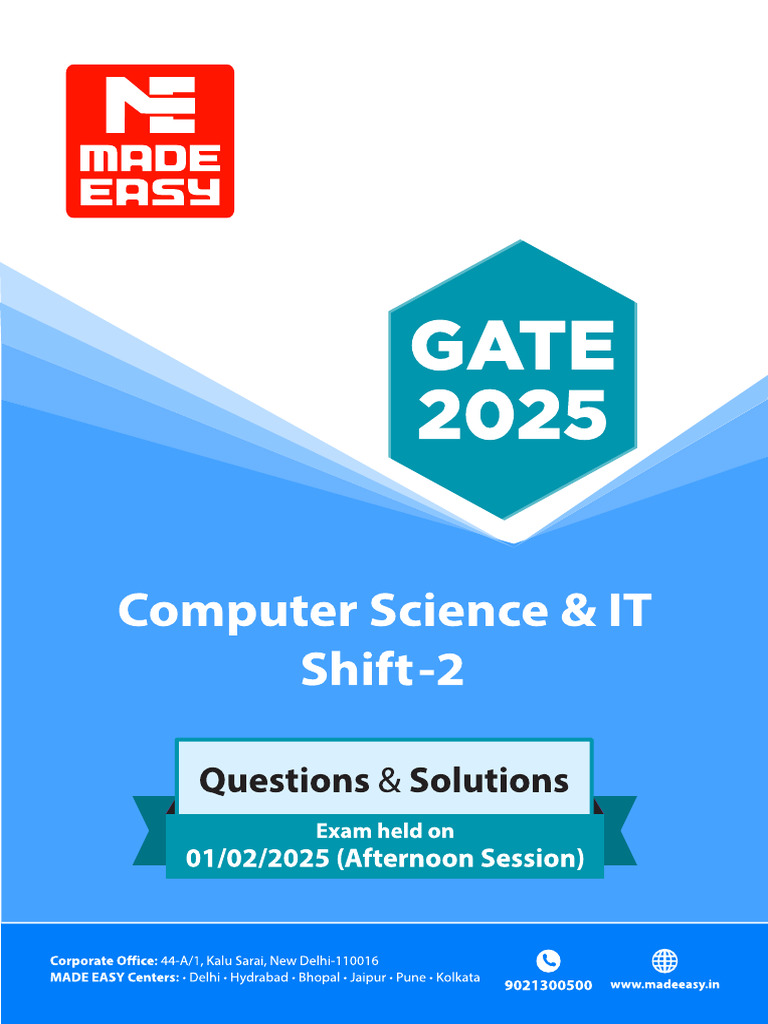 543ufrep CS GATE Exam-2025-Afternoon | PDF