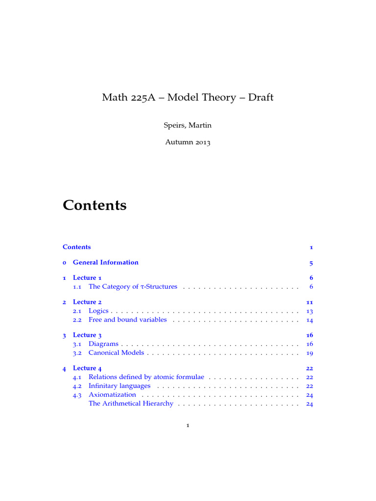Model Theory Notes | PDF | Theoretical Computer Science | Methodology