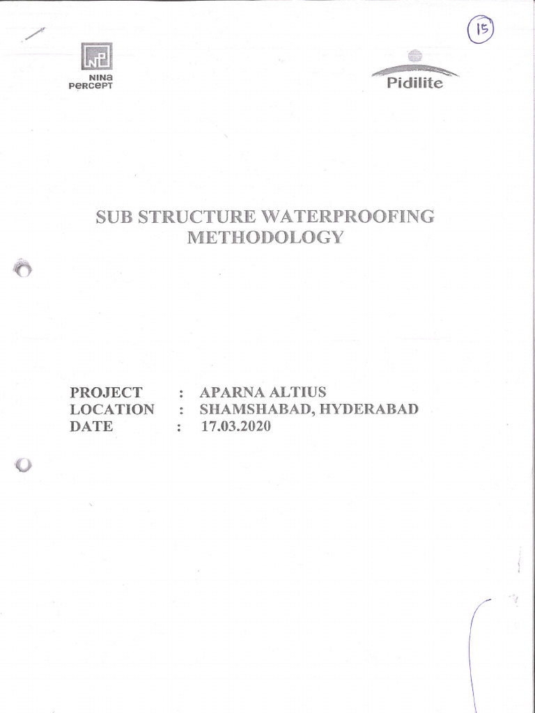 Method Statement For Liftpit Inside Waterproofing (3676) | PDF