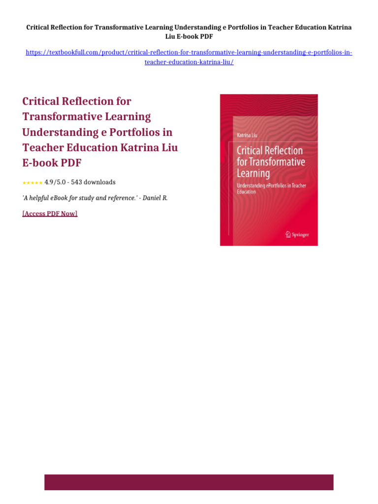 Critical Reflection for Transformative Learning Understanding e ...