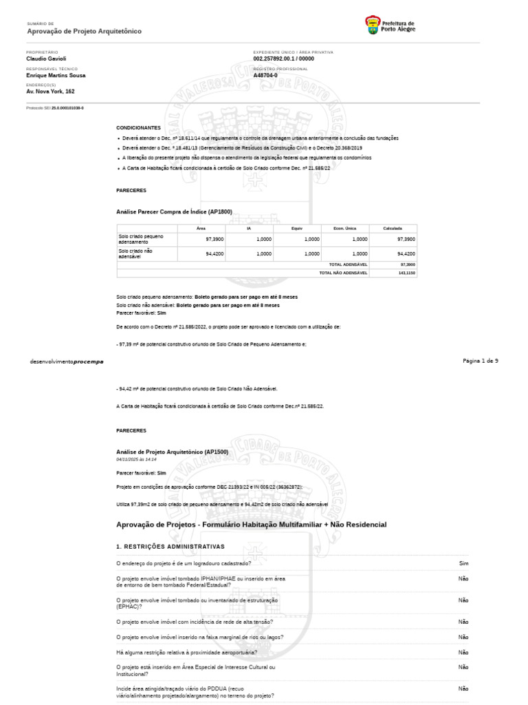 SumA Rio Prancha Assinado PROJ APROVADO | PDF