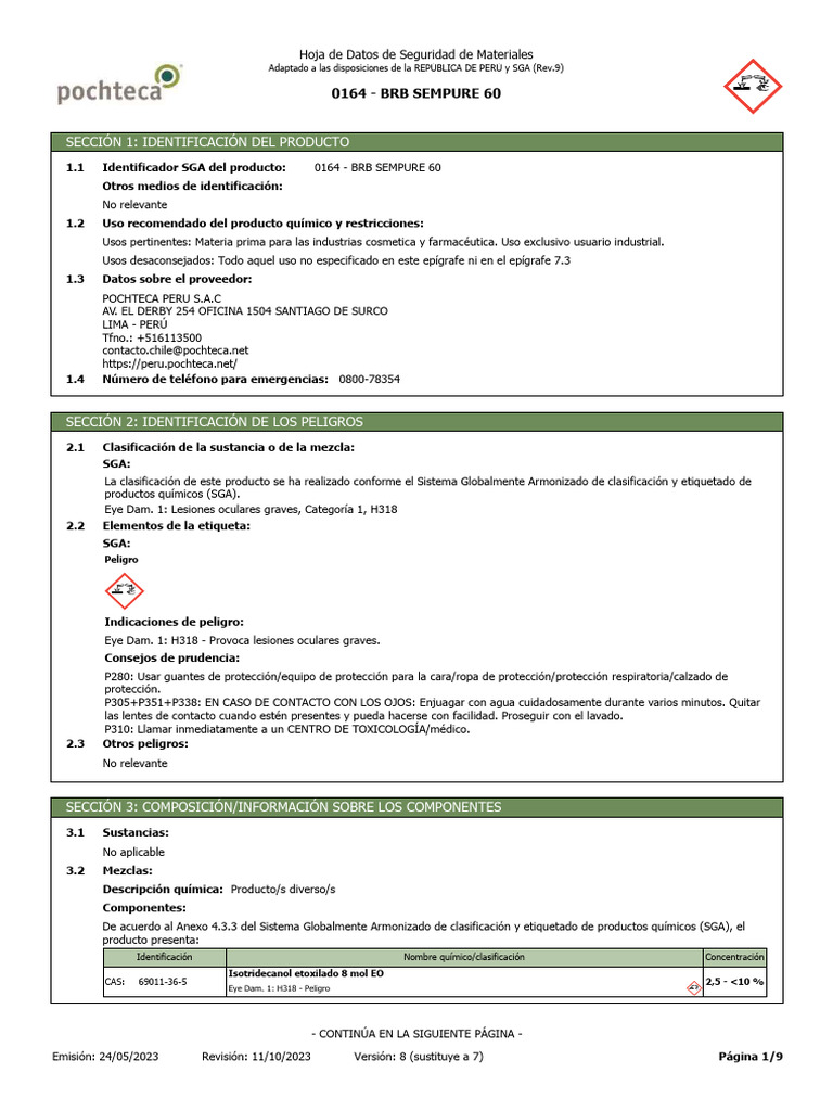 BRB Sempure 60 | PDF | Toxicidad | Residuos