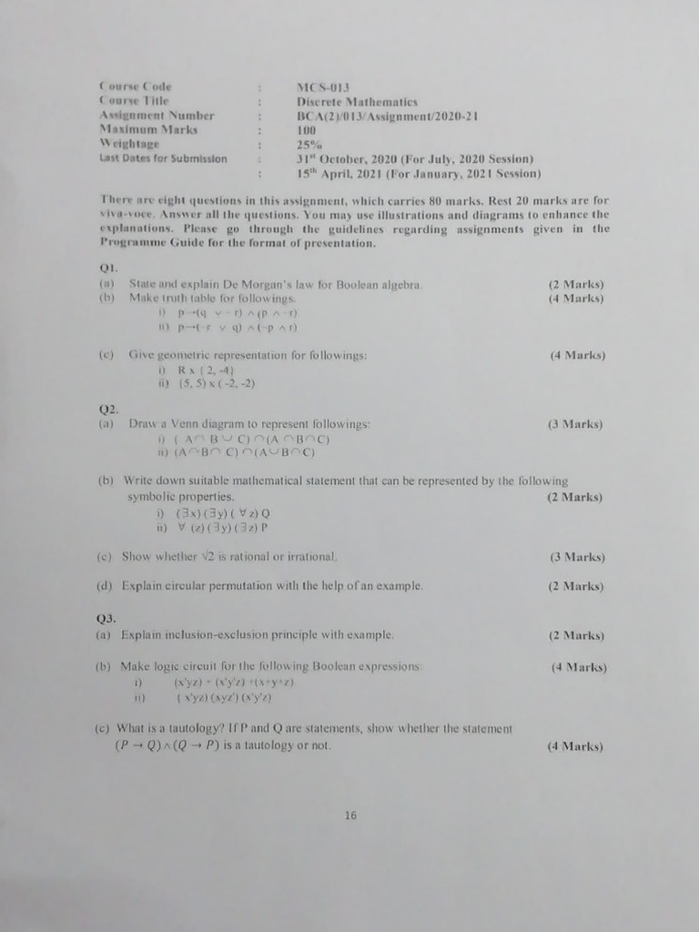 MCS 013 | PDF
