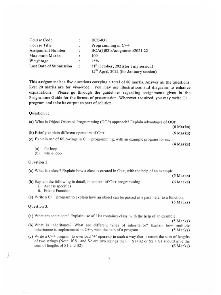 BCS 031 | PDF