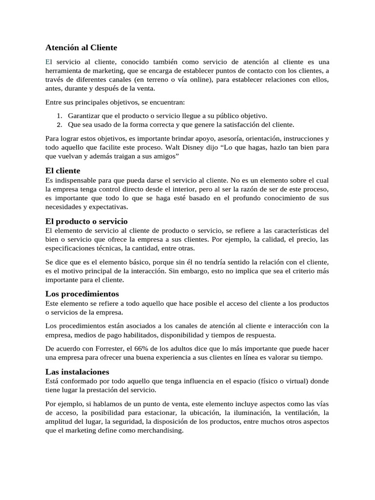 Atención Al Cliente | PDF | Servicio al Cliente | Cliente