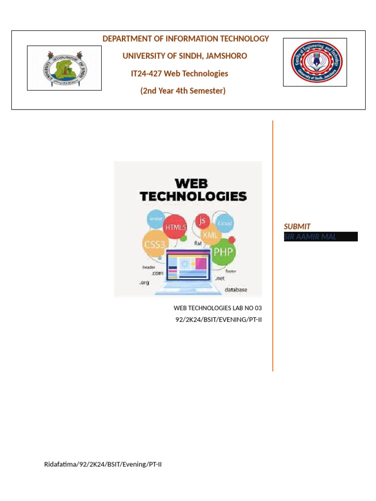 Web Technolgies Lab 03 | PDF | Computer Keyboard | World Wide Web