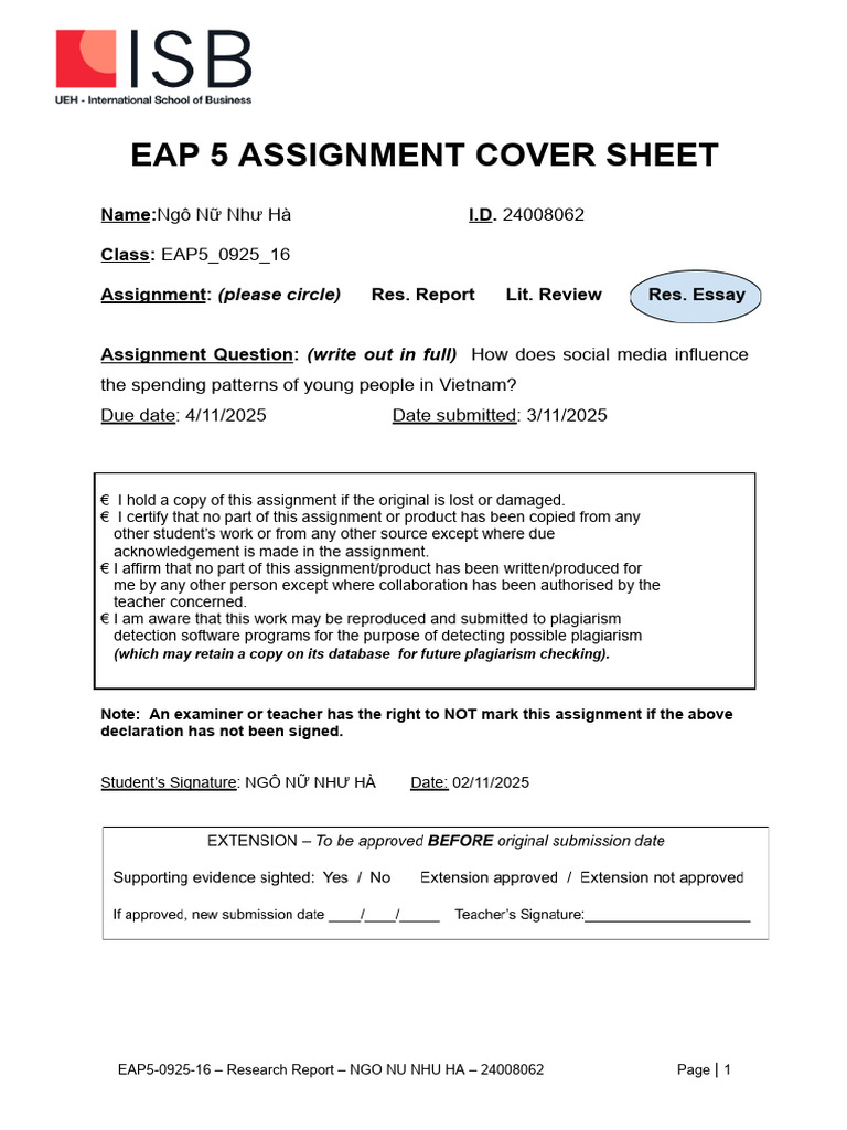 Eap 5 Research Essay | PDF | Sedentary Lifestyle | Chronic Condition