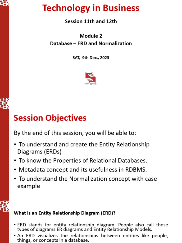 Sessions 11th and 12th TIB - SSODL Dec 9 - 2023 | PDF | Relational ...