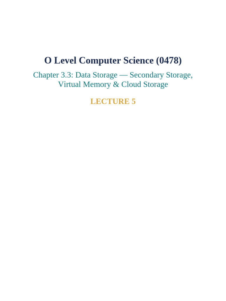 Grade9 Lecture5 Data Storage | PDF | Random Access Memory | Solid State ...