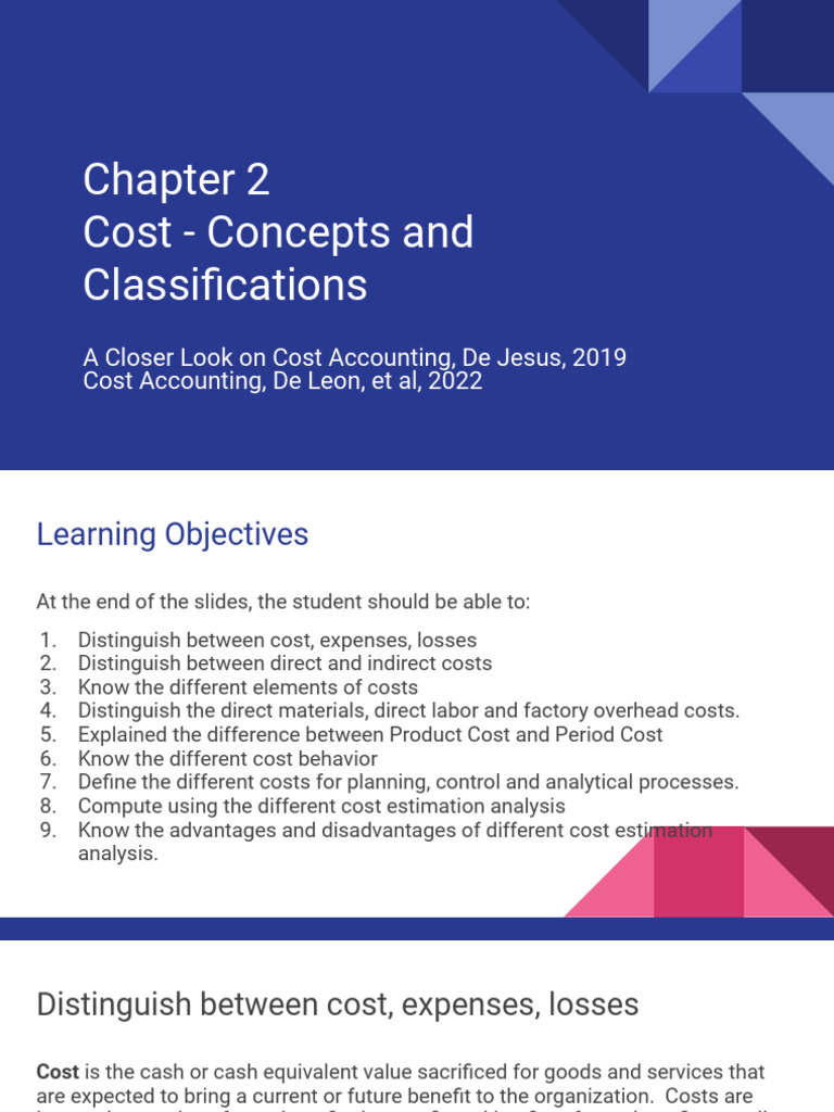 Chapter 2 Cost Concepts and Classification | PDF | Least Squares ...