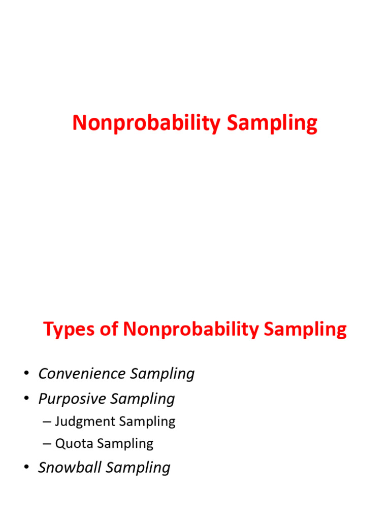 5 Nonprobability Sampling | PDF