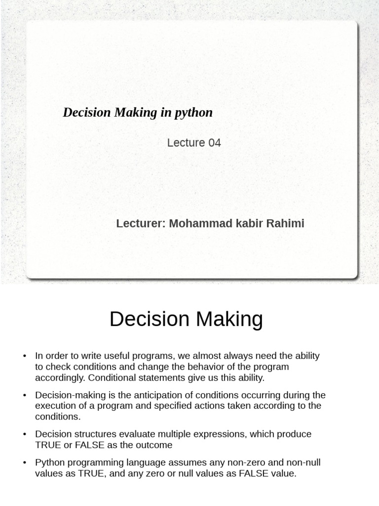 Lecture 04 | PDF | Boolean Data Type | Computing