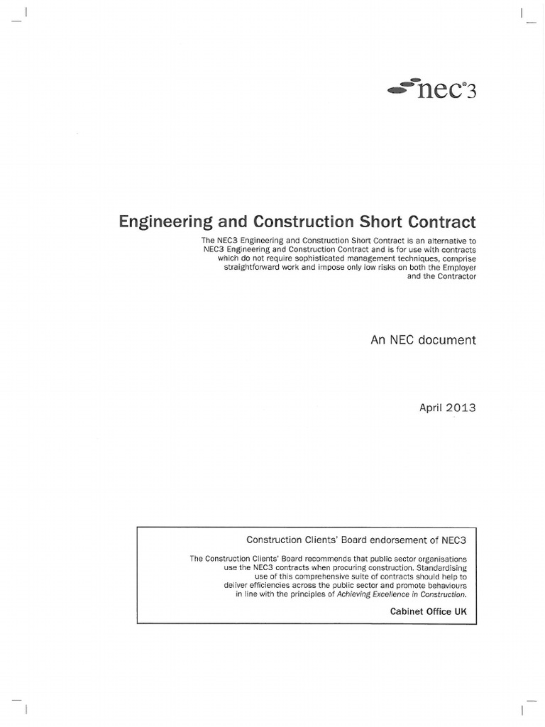 Engineering and Construction Short Contract | PDF