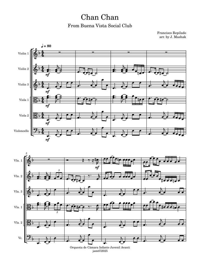 Chan Chan-Score - and - Parts | PDF | Musical Instruments | Music ...