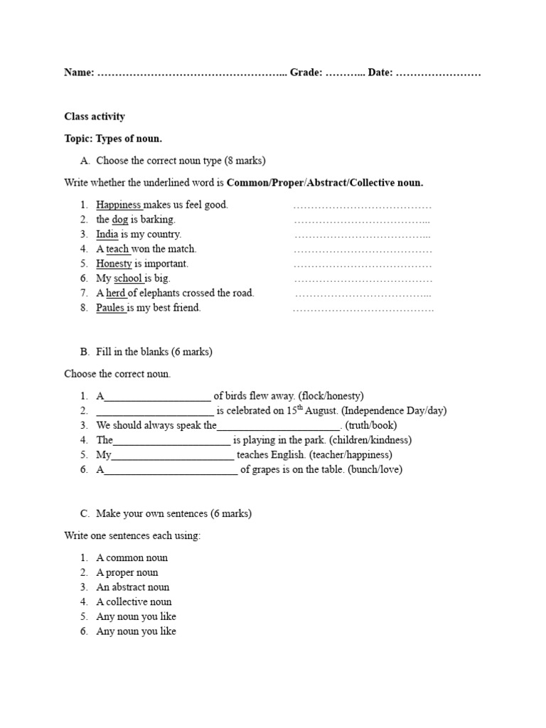 Class Activity (Noun) | PDF