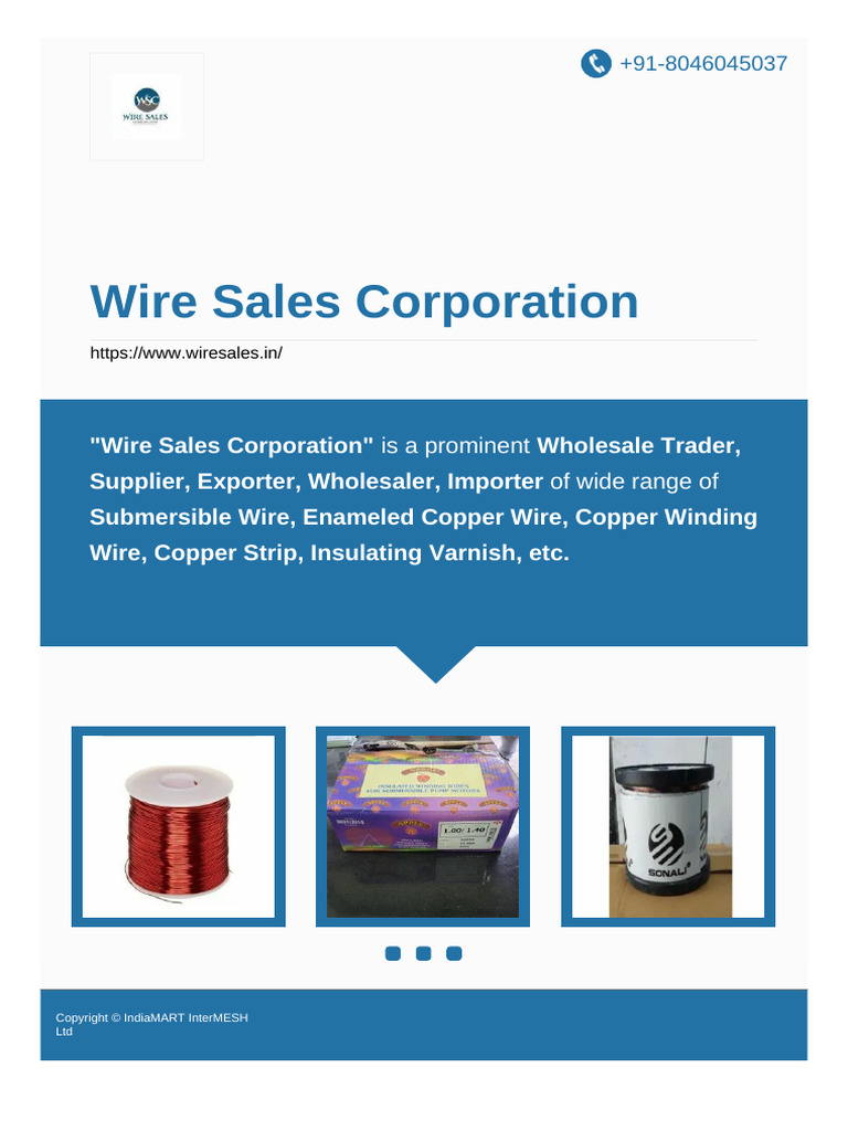 Wire Sales Corporation | PDF | Wire | Insulator (Electricity)