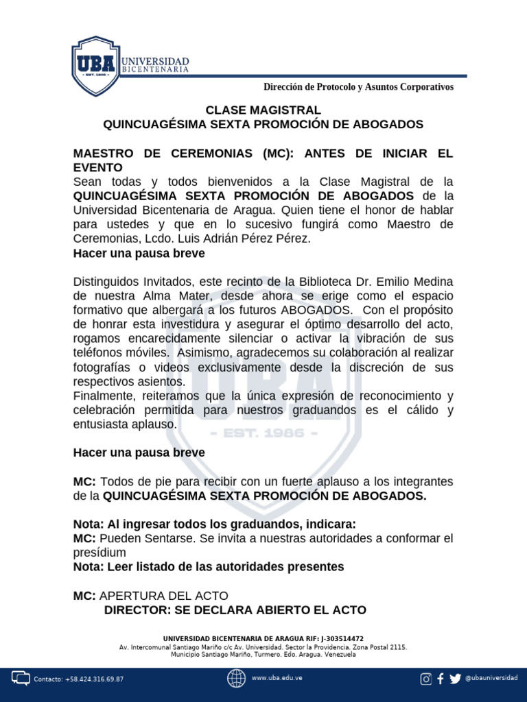 Clase Magistral Edere | PDF | Venezuela | Educación más alta