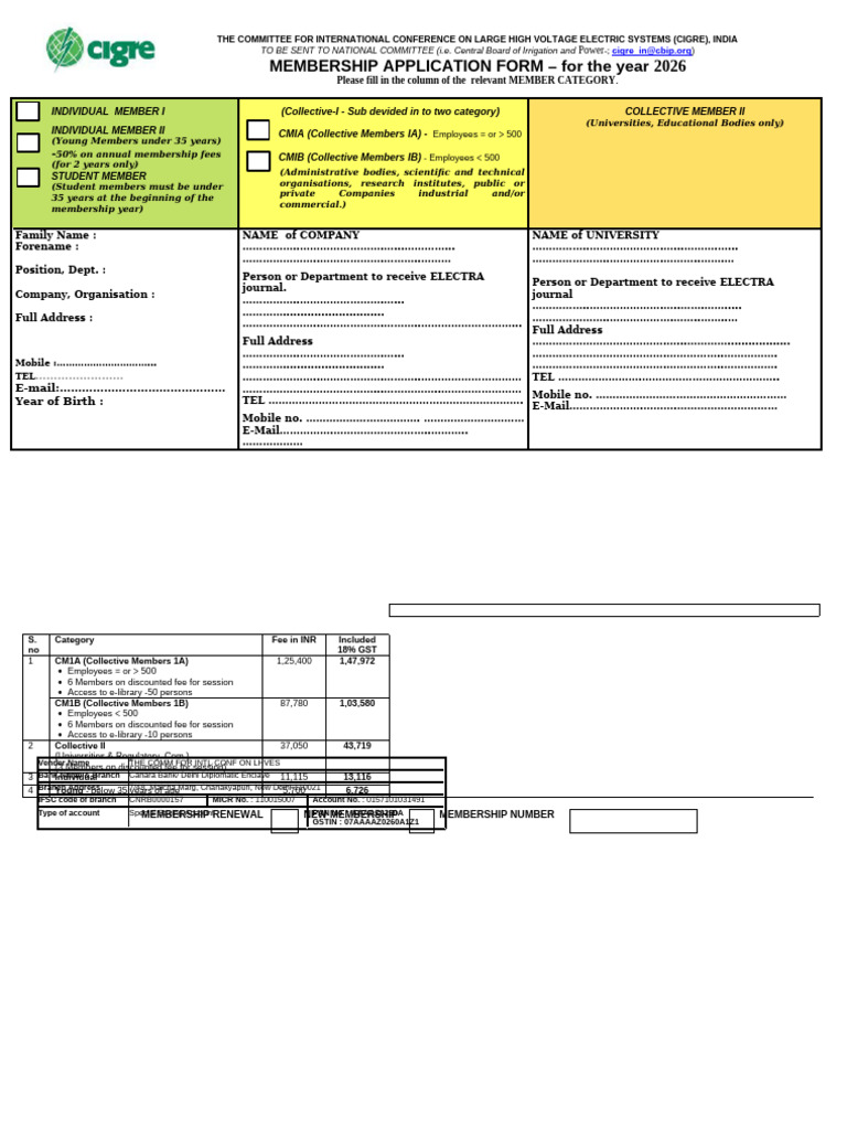 CIGRE Application 2026 Canara | PDF | Electricity | Paris