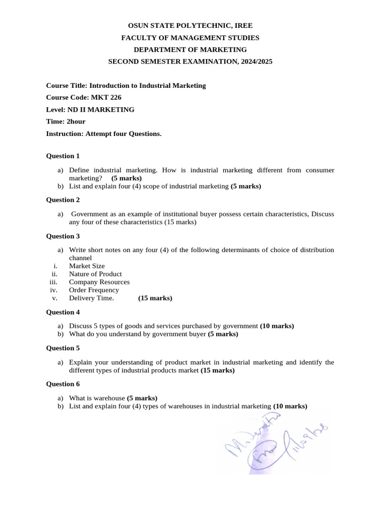 Marketing Question | PDF