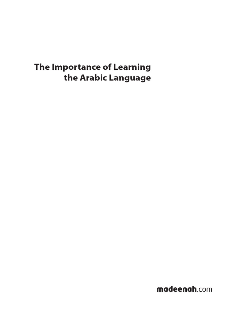 The Importance of Learning The Arabic Language v1.00 | PDF | Sheikh | Allah