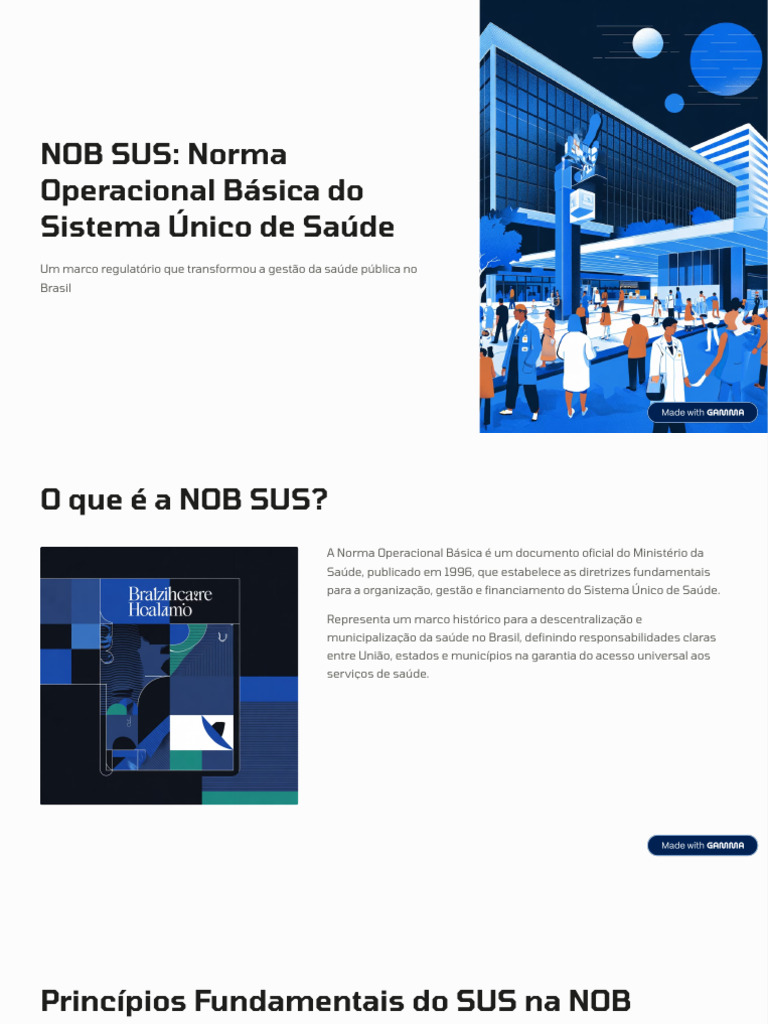 NOB SUS Norma Operacional Basica Do Sistema Unico de Saude | PDF ...