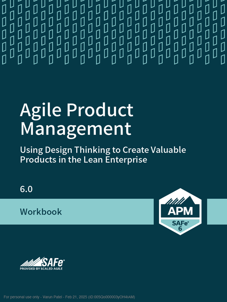 Agile Product Management Workbook (6.0) | PDF | Agile Software ...