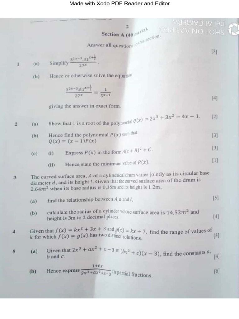 Pure Maths p2 2023-1 | PDF