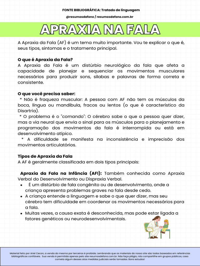 Apraxia Na Fala | PDF | Discurso | Linguística