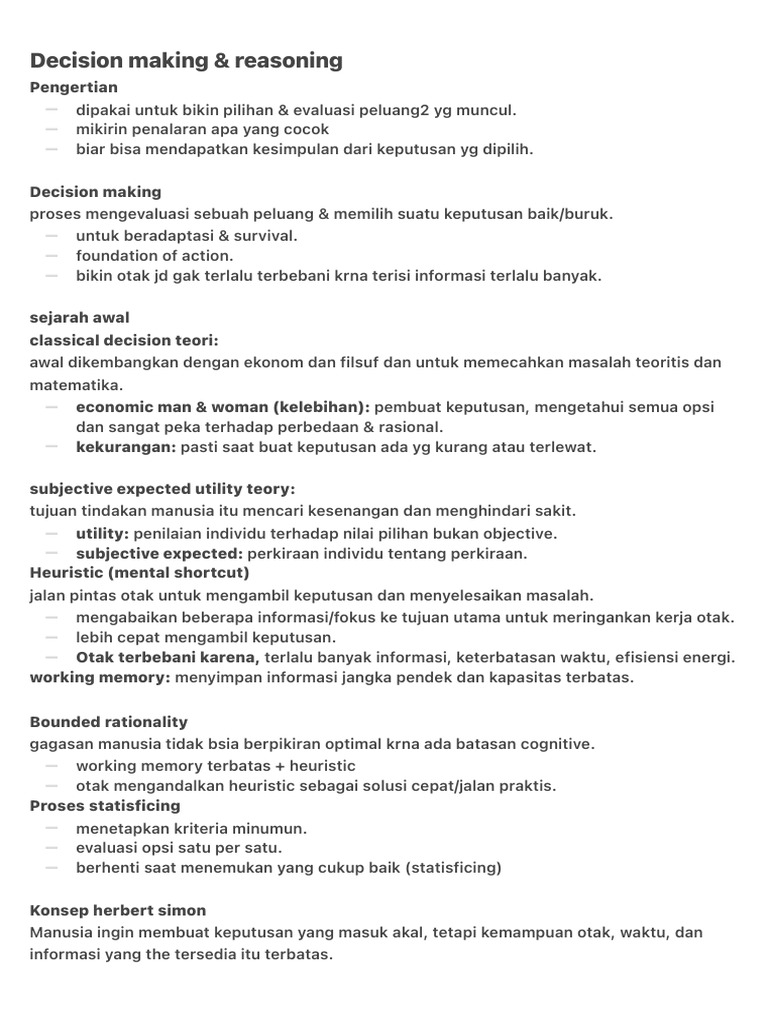 Decision Making & Reasoning | PDF