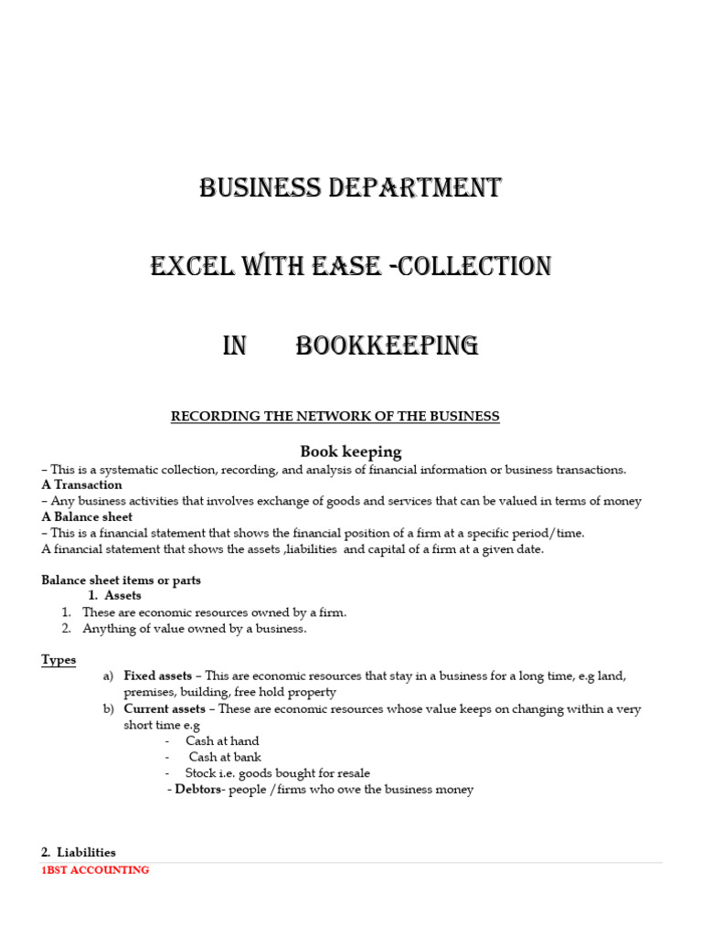 Accounting Notes and Assgnmts (1) | PDF | Debits And Credits | Balance ...