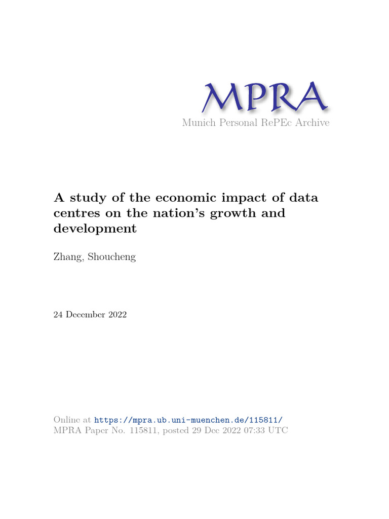 MPRA_paper_115811 | PDF | Data Center | Computer Network