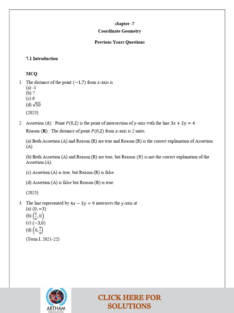 Coordinate Geometry PYQ | PDF | Triangle | Circle