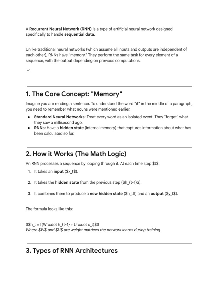 Understanding Recurrent Neural Networks | PDF | Computational ...