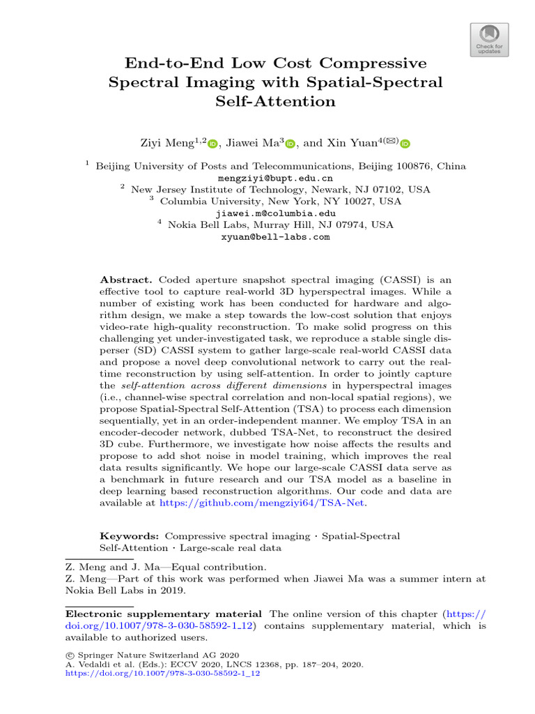 End-To-End Low Cost Compressive Spectral Imaging With Spatial-Spectral ...