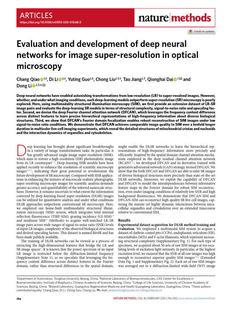Evaluation and Development of Deep Neural Networks for Image Super ...
