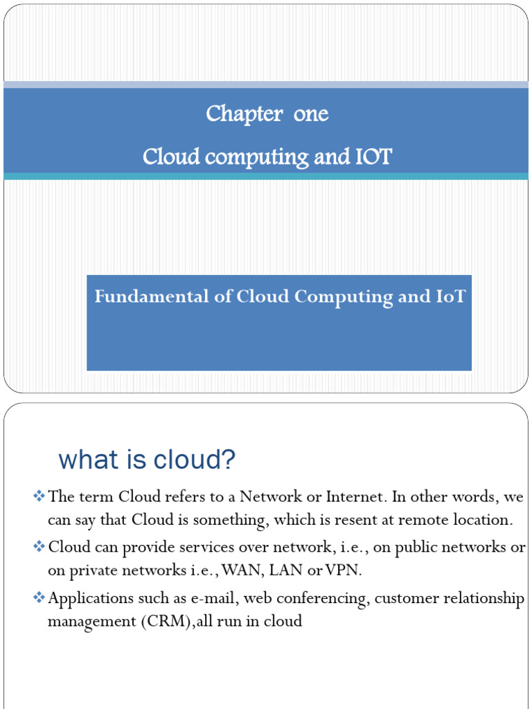 Fundamental of Cloud Computing and IoT1 | PDF | Cloud Computing | Data ...