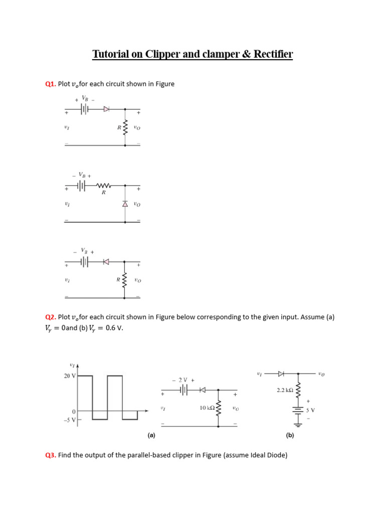 Tutorial 2 - Clipper Clamper Rectofier | PDF