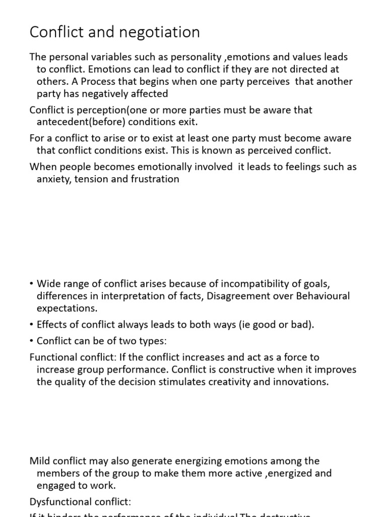 Conflict and Negotiation | PDF | Extraversion And Introversion ...