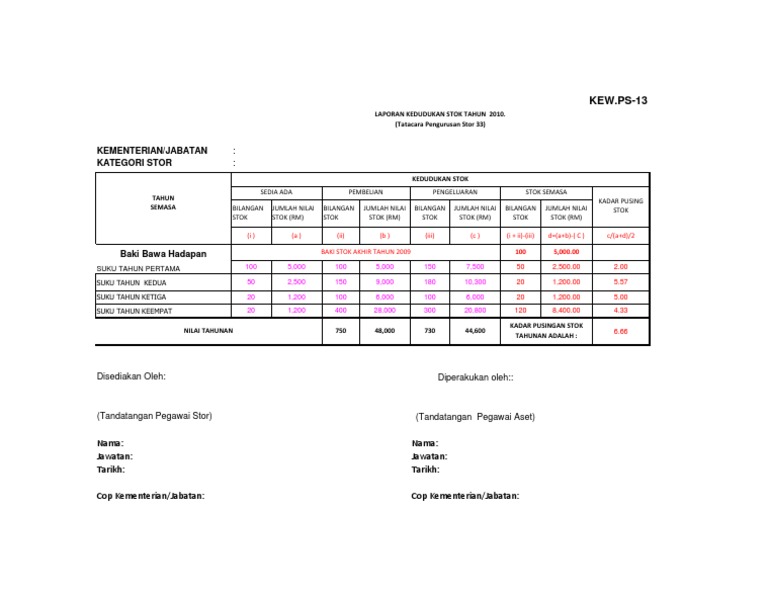 Contoh Pengiraan Kew Ps 13 Pdf
