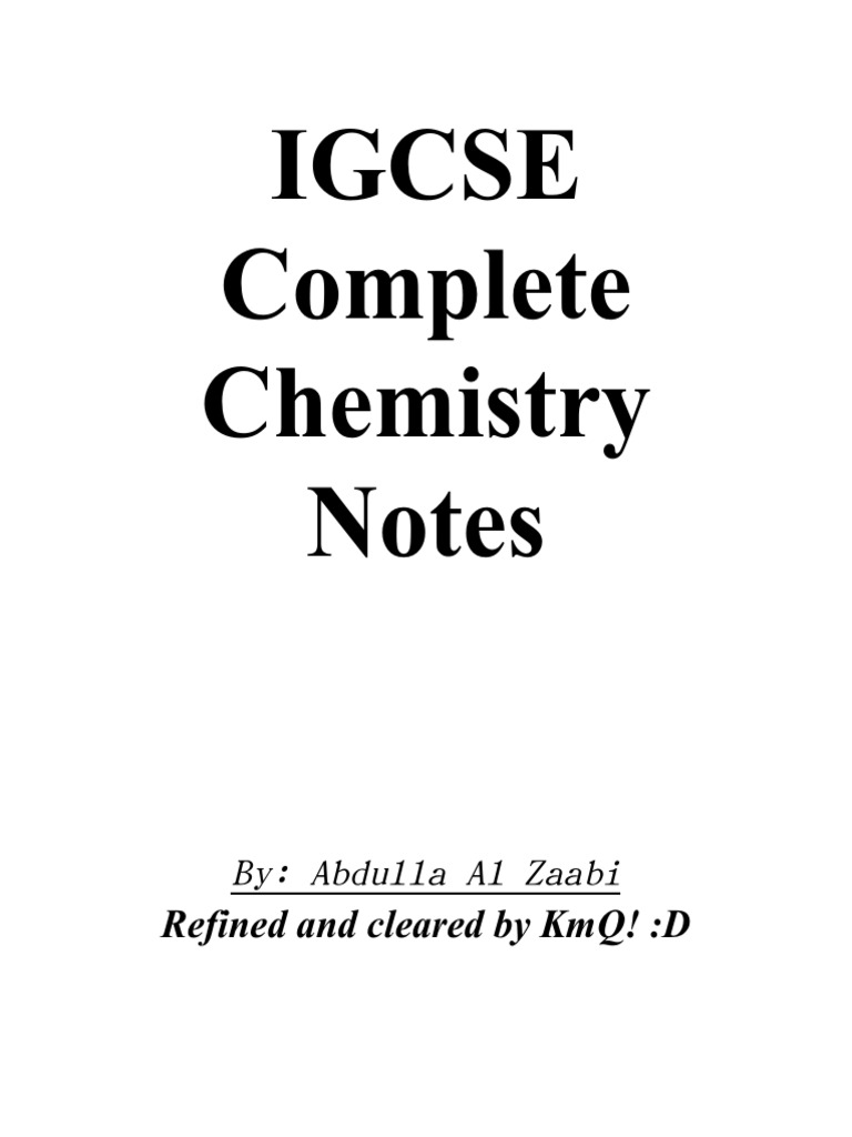 IGCSE Chemistry Notes 5 | PDF | Ion | Chemical Bond