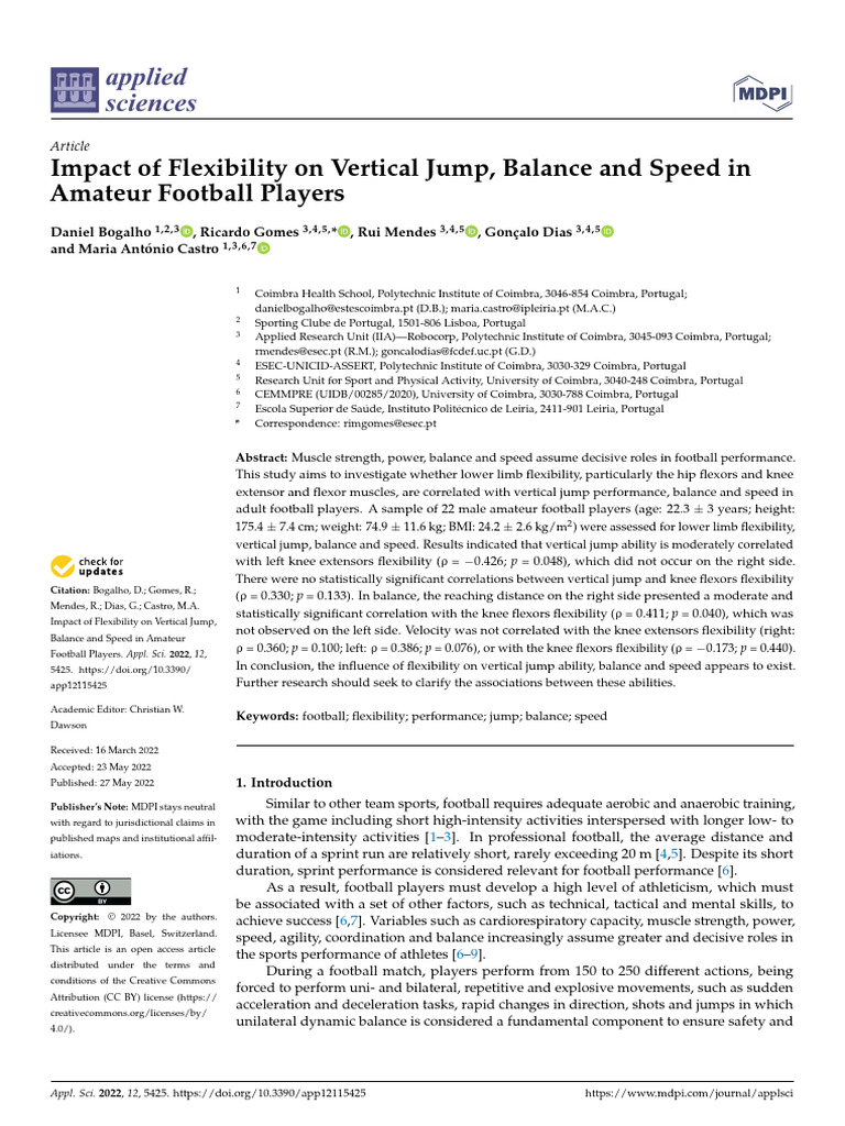 Impact of Flexibility On Vertical Jump Balance and | PDF | Flexibility ...