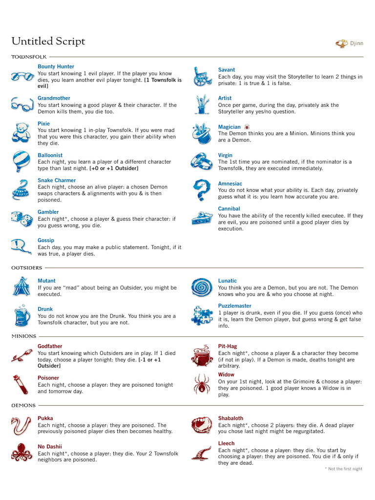 Blood On The Clocktower Script Tool - Build Your Own Custom Scripts ...