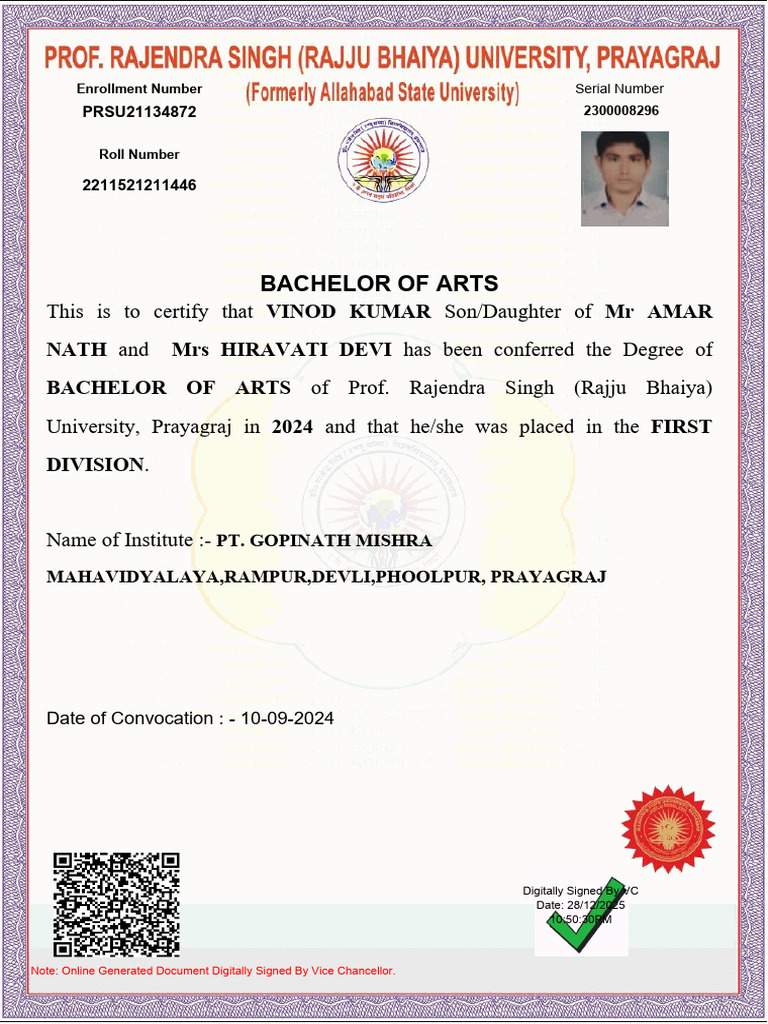 Degree 2211521211446WD1 | PDF