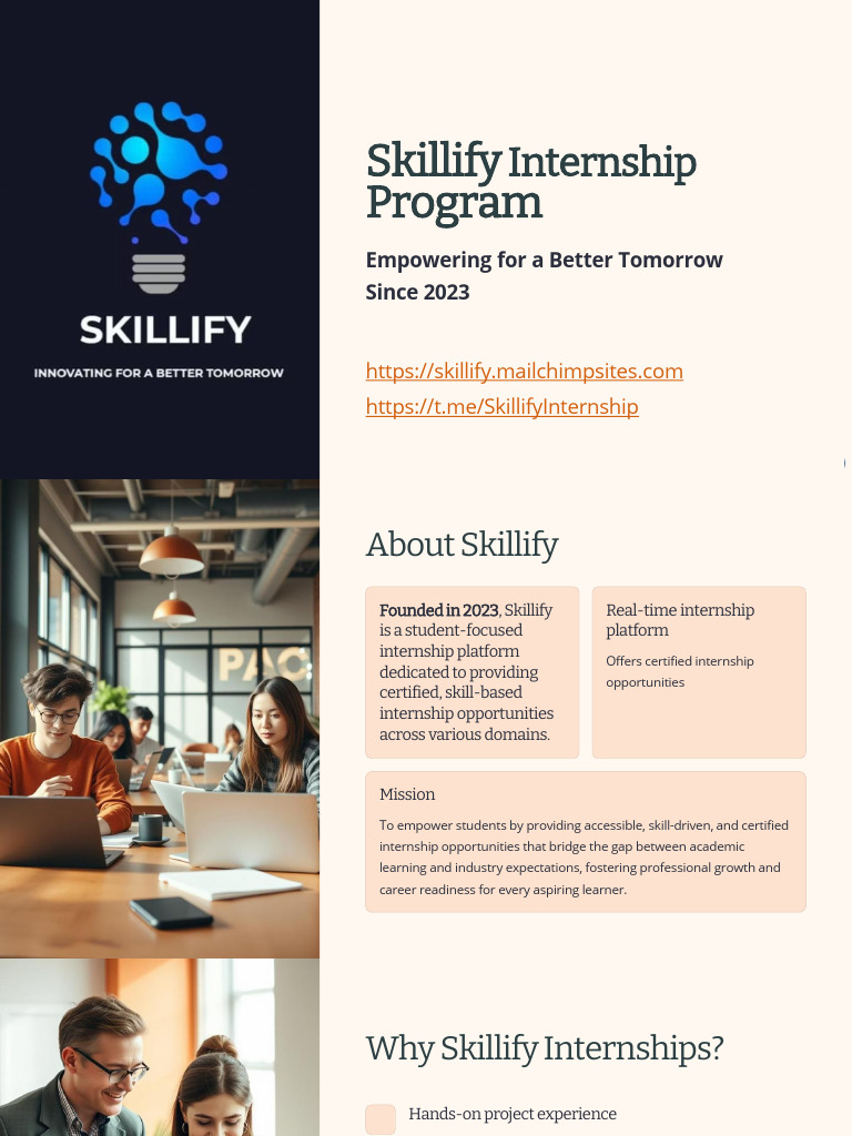 Skillify Internship Program | PDF | Information Technology | Computing