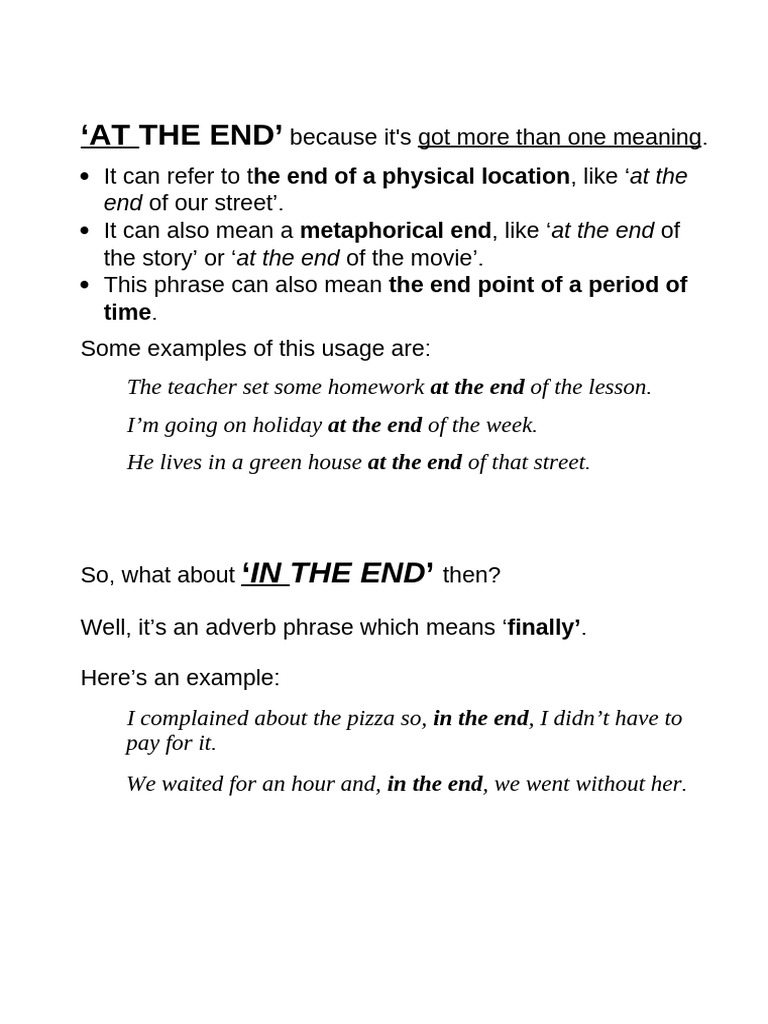 At The End | PDF