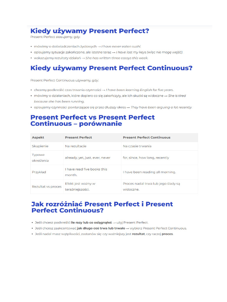 Present Perfect Simple Vs Continuous | PDF